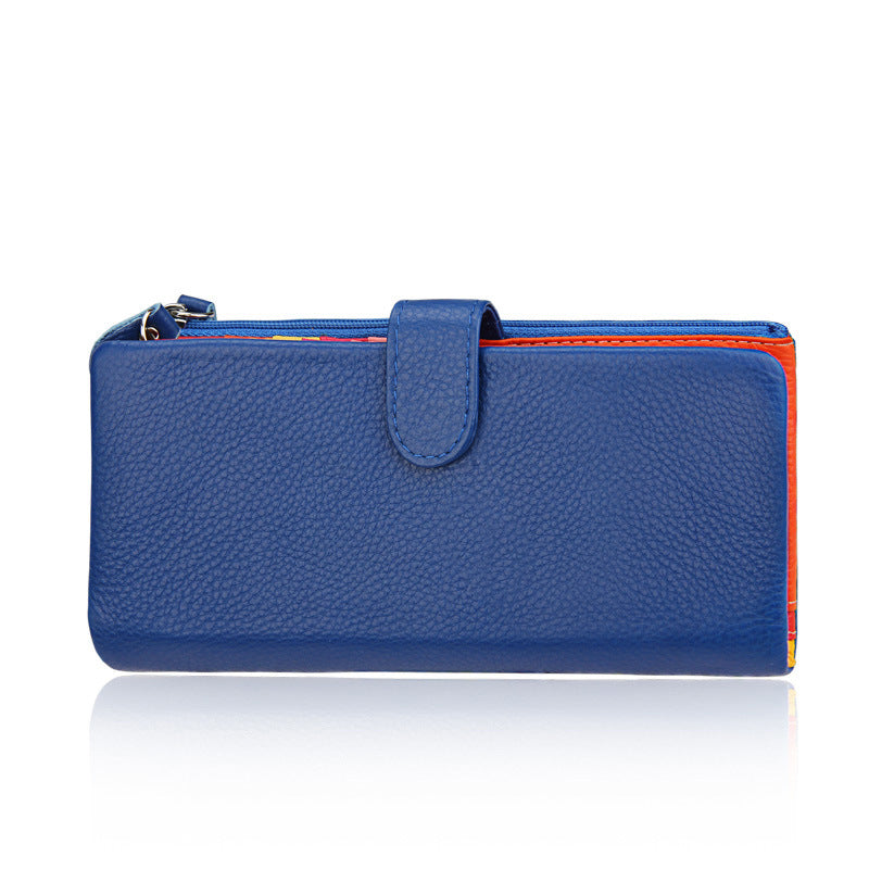 Women's Cowhide Long Multifunctional Multiple Slots Card Holder