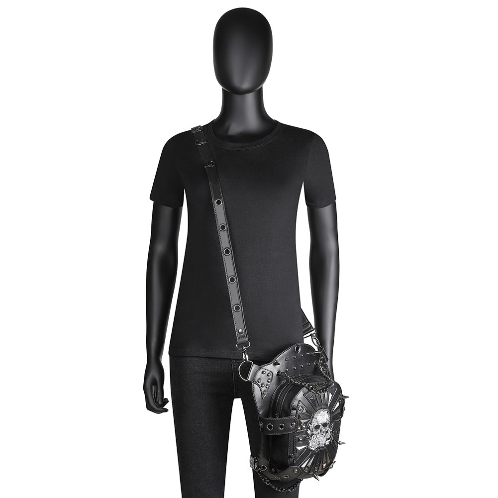 Women's Punk Style Motorcycle Skull Pocket Women's Messenger Bag