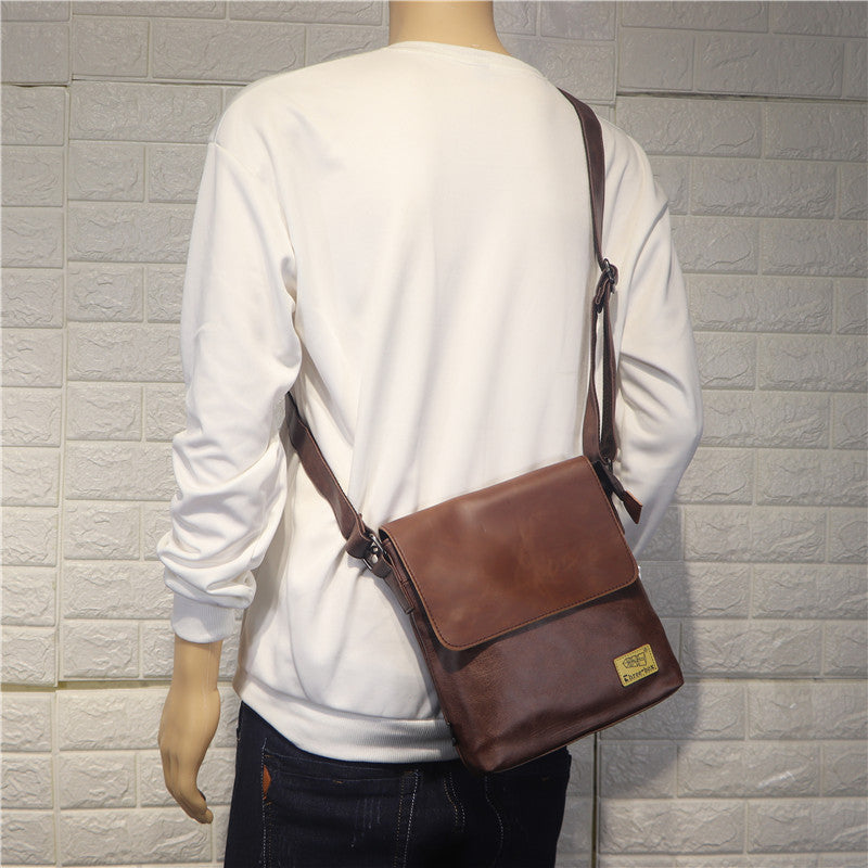 Men's Green Trendy Vertical Style Flip Shoulder Bags