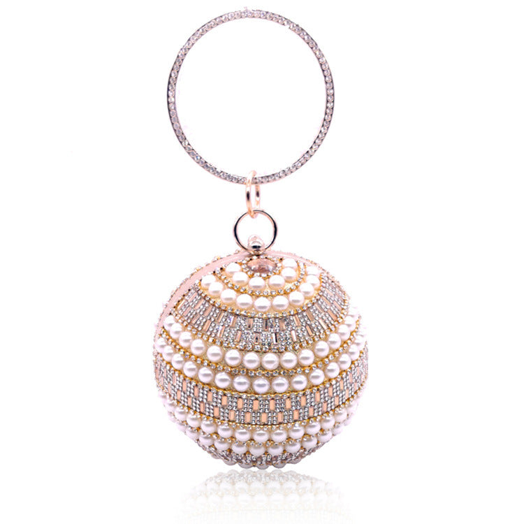 Acrylic Pearl Wear Round Dress Handmade Dinner Bag