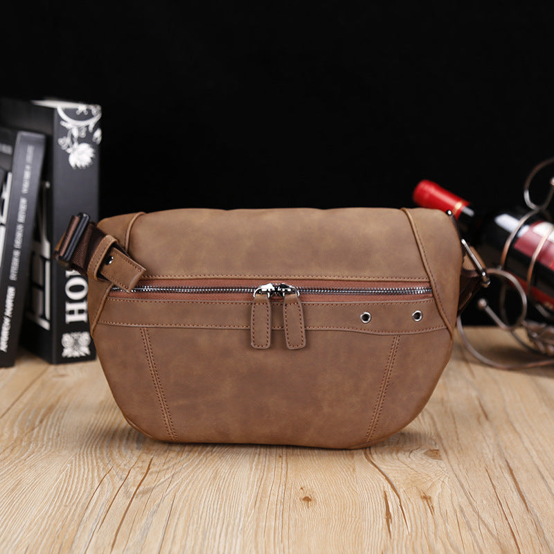 Men's Korean Style Fashion Riding Crazy Horse Bags