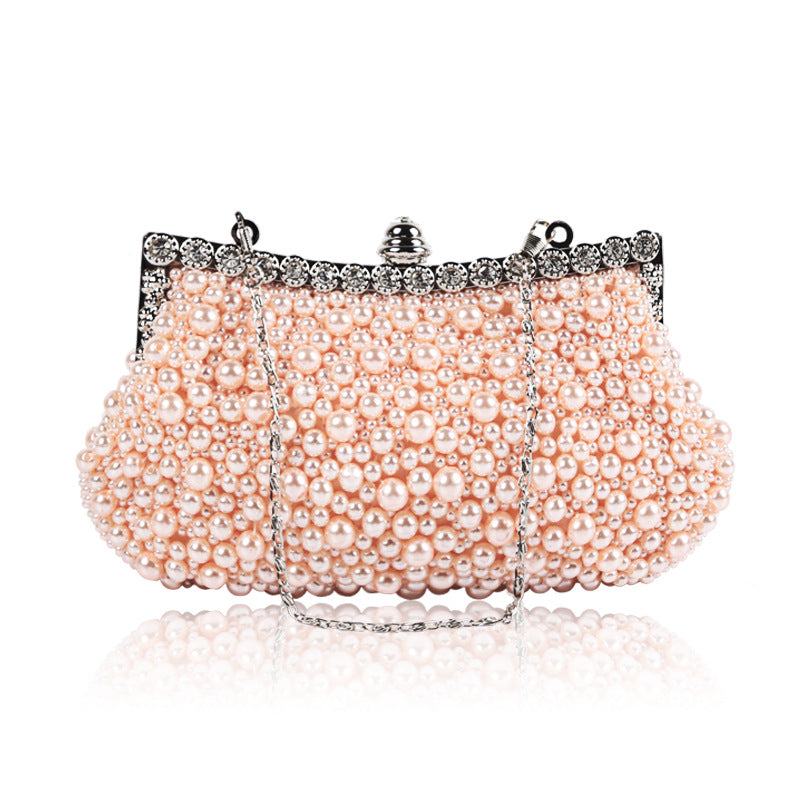 Women's High Quality Handmade Pearl Embroidery Wedding Bridal Dinner Bag