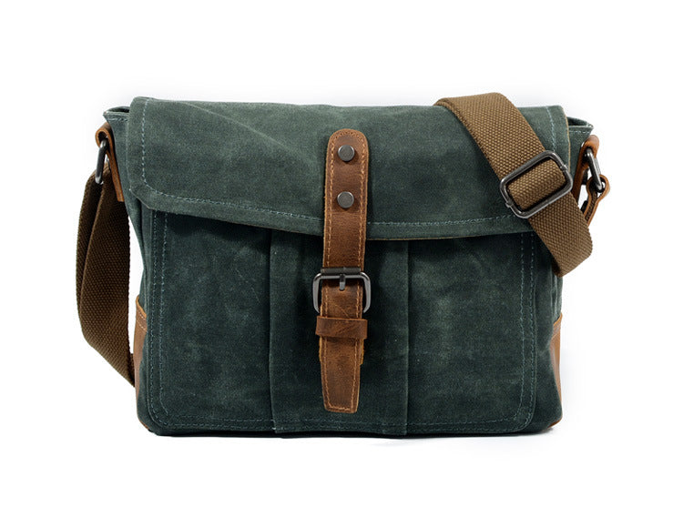 Men's Retro Canvas Simple Waterproof Horizontal Men's Briefcase