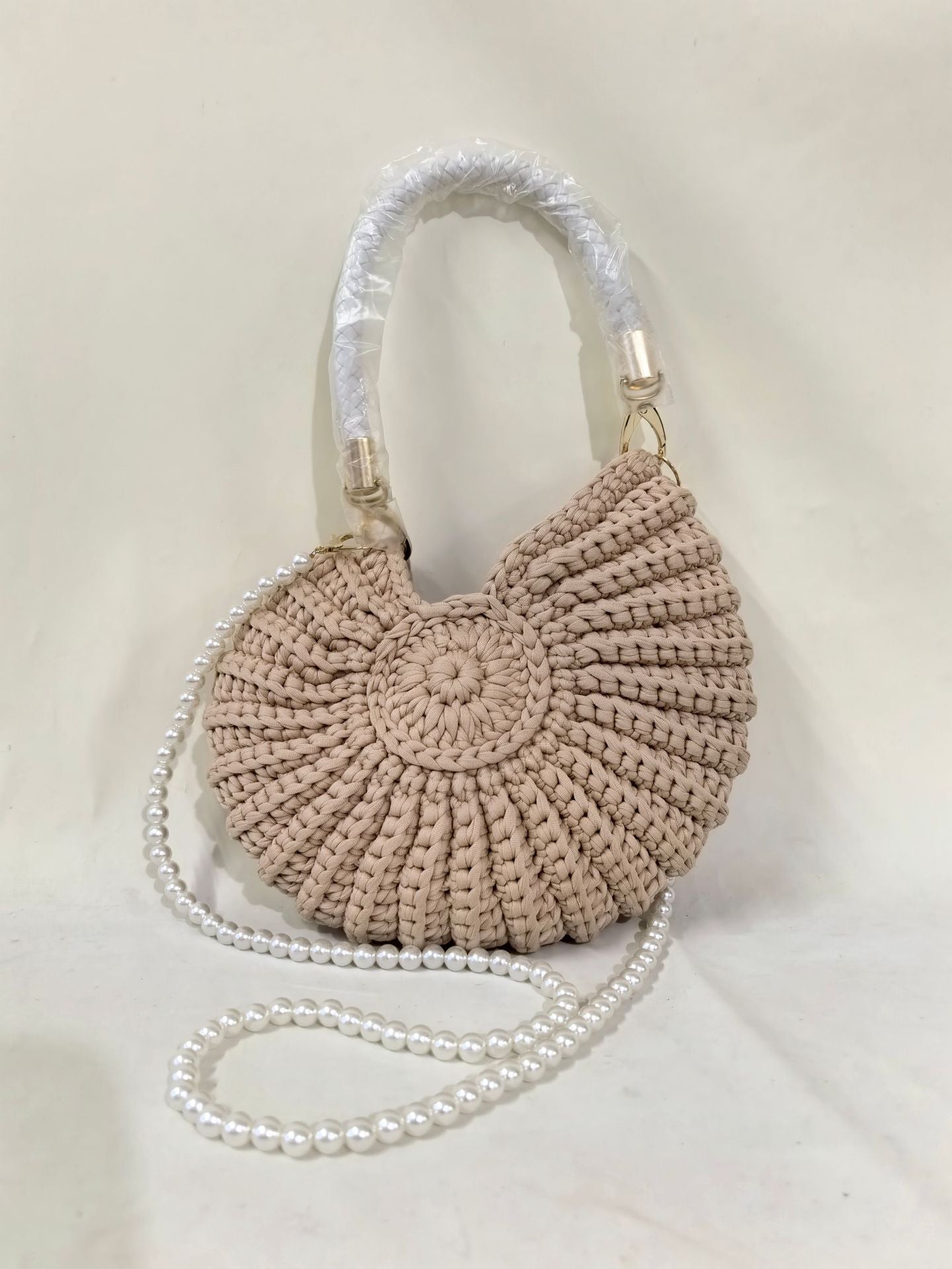Woven Pearl Chain Candy Color Fashion Simple Conch Shell Women's Messenger Bag