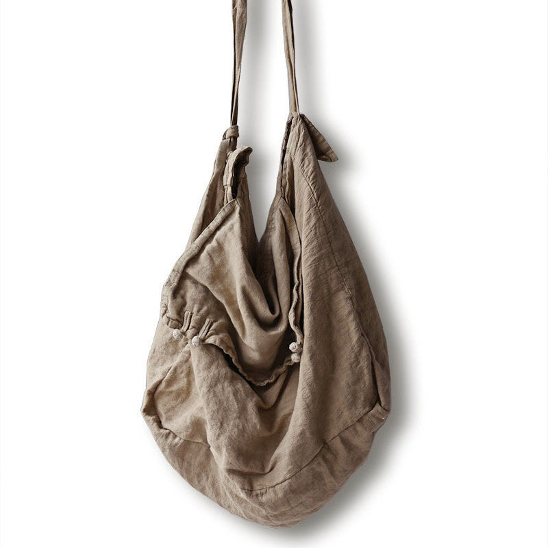 Wind Design Sense Cotton Linen Large Space Women's Shoulder Bag