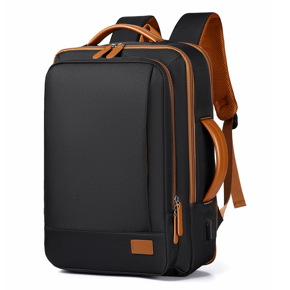 Large Capacity Lightweight Simple Expansion Rechargeable Business Backpack