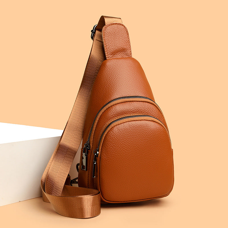 Women's & Men's Genuine Leather For Retro Simple First Women's Chest Bag, Fanny Pack