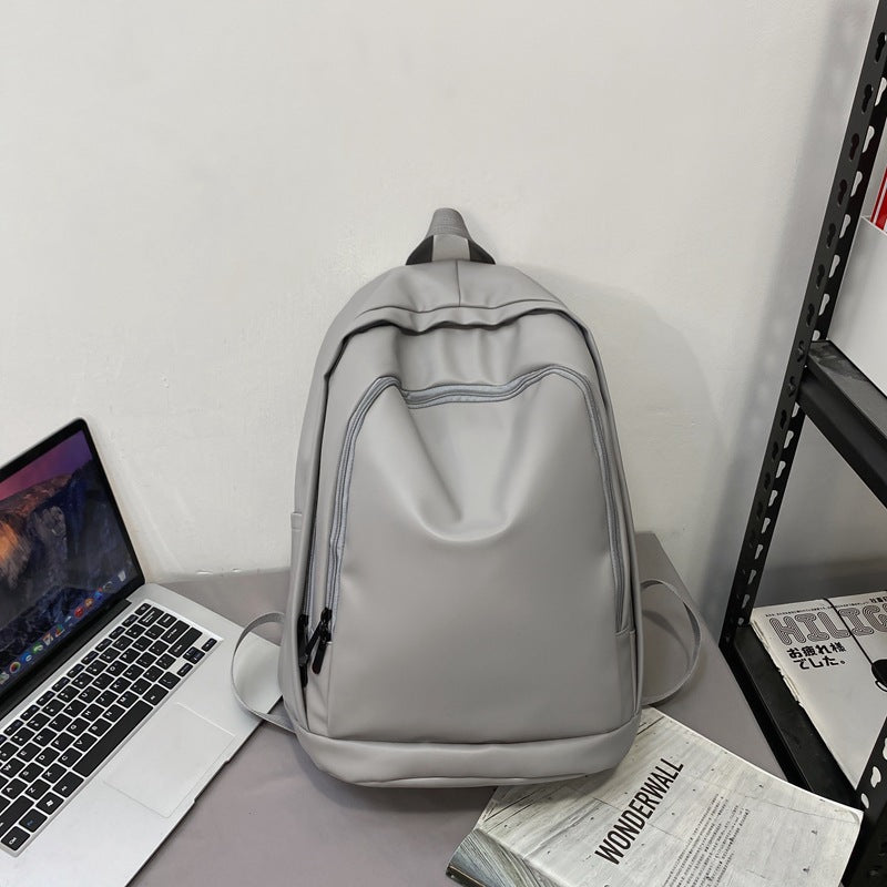 Men's Large Capacity Solid Color Junior High Backpacks