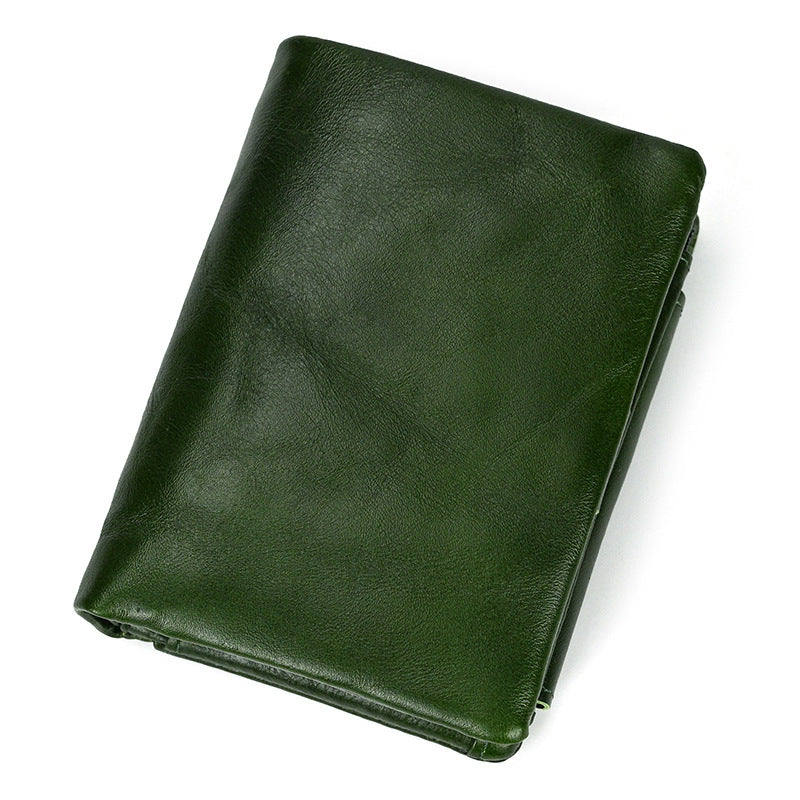 Pocket Multiple Slots First Layer Cowhide Three Men's Wallet