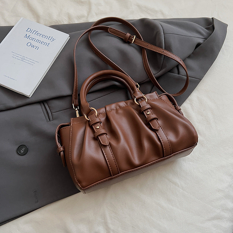 Women's Retro Minority Spring Portable Boston Fashionable Small Square Bag
