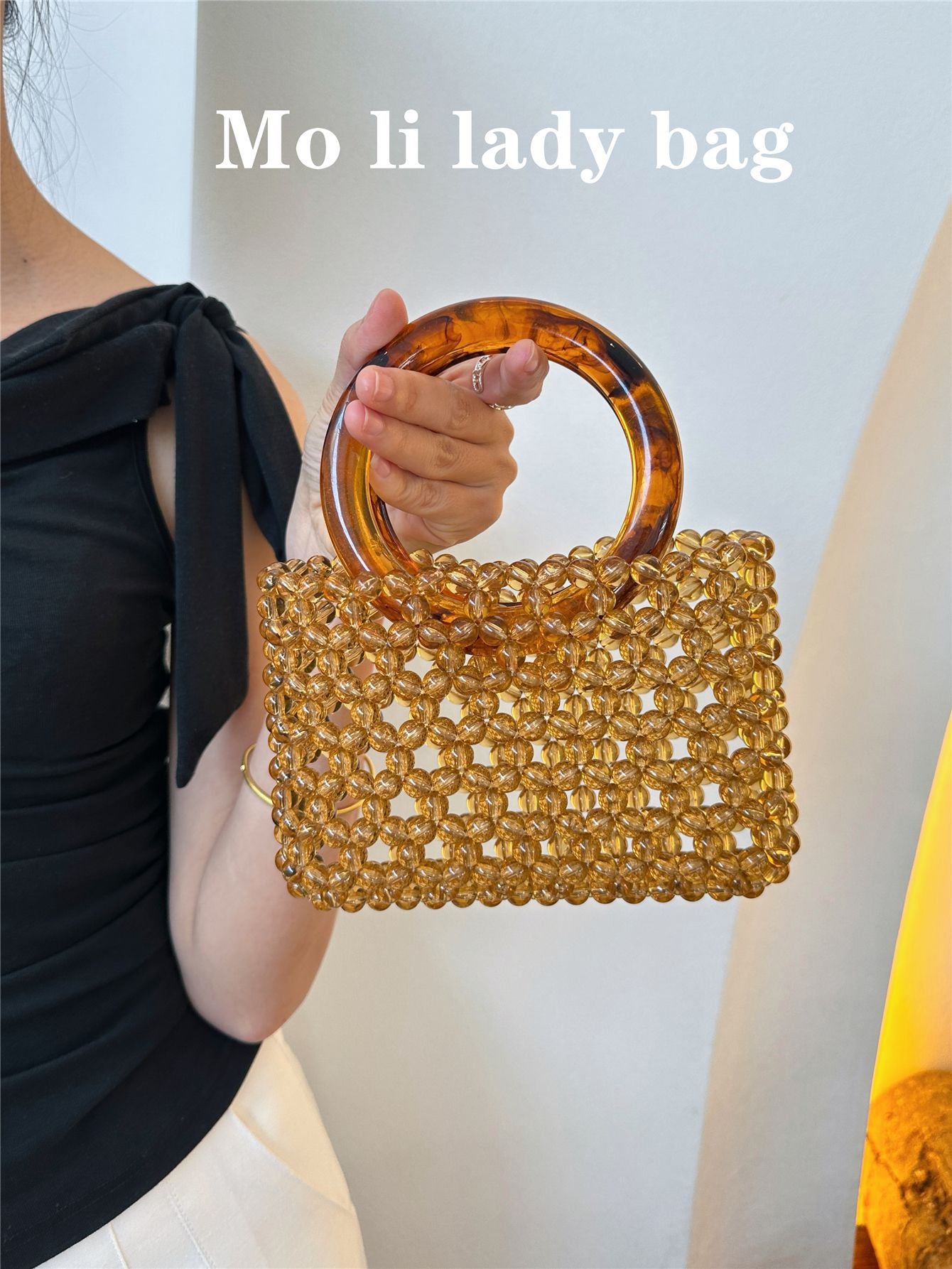 Women's Vintage Beaded Hawksbill Popular Acrylic Women's Handbag