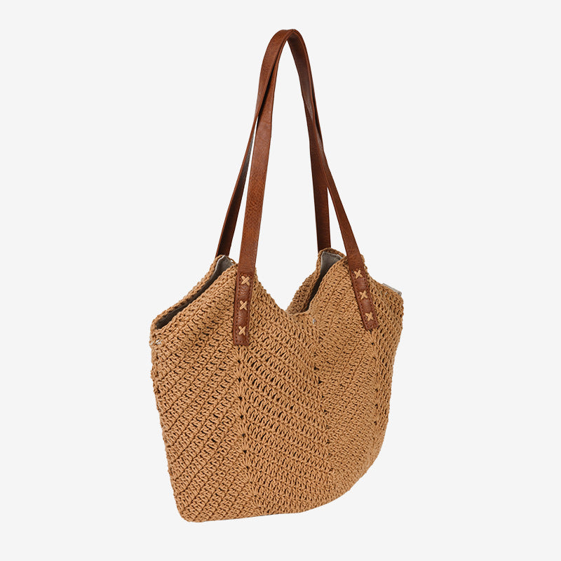 Women's Hollow Out Woven Fashion Straw Vacation Beach Handmade Bags