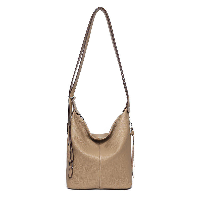 Women's Genuine Leather High-grade First Layer Cattlehide Fashion Bucket Bags