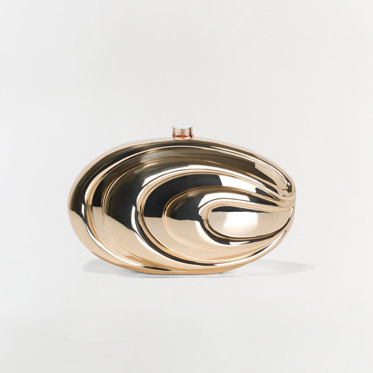 Mirror Polishing Process Oval Clutch Glossy Dinner Bag