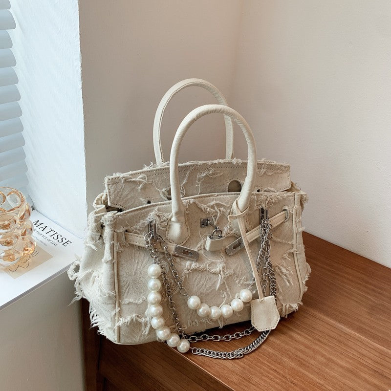 Women's Kelly Exquisite Pearl Chain Commuting Women's Handbag