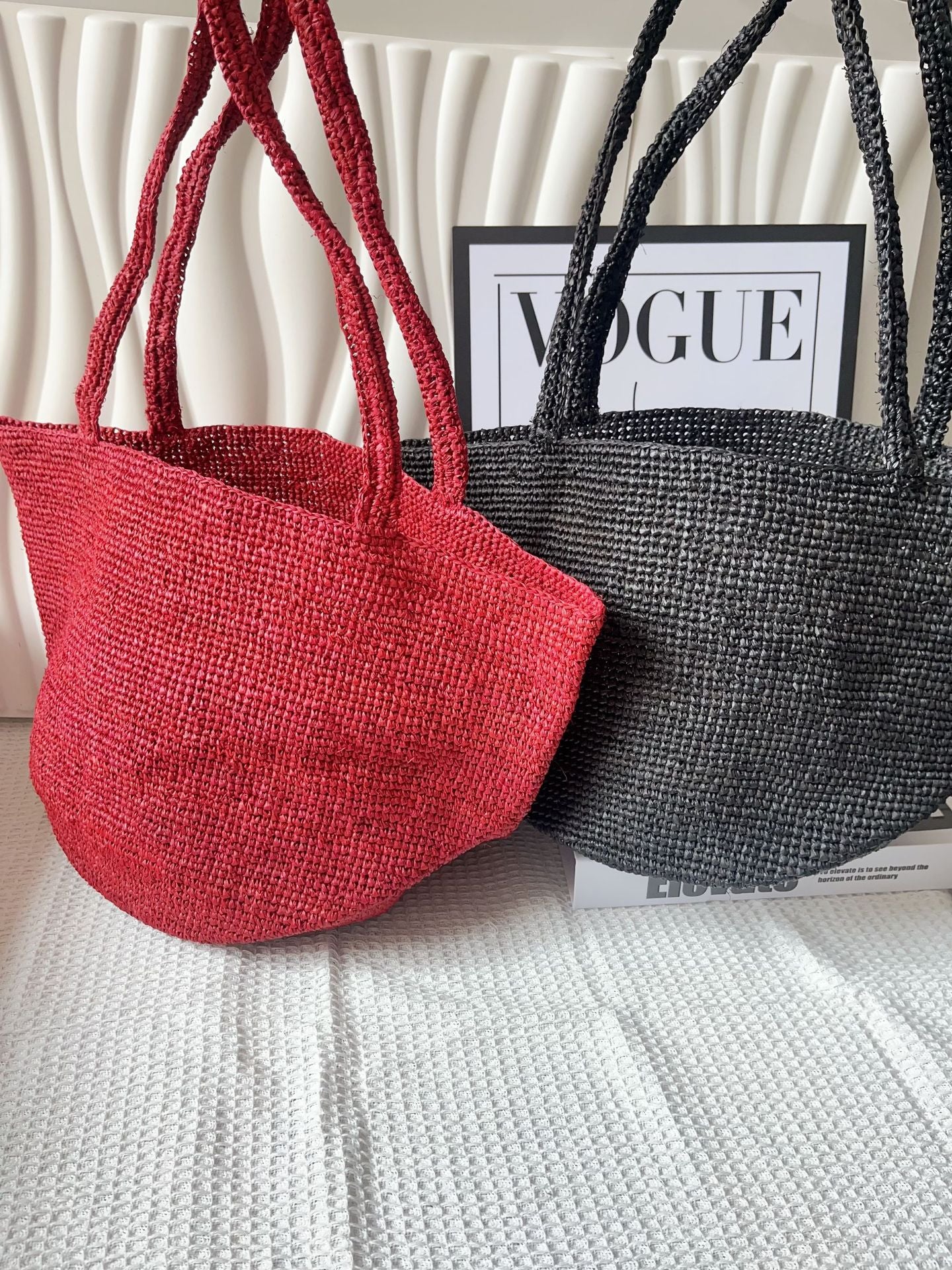 Summer Lady Raffia Hand-woven Fashion Simple Seaside Vacation Shoulder Bags