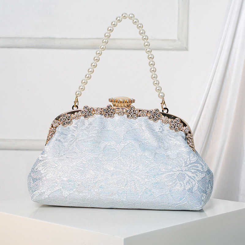 Women's Cheongsam Chinese Style Traditional Wedding Banquet Hand Bridal Pearl Dinner Bag