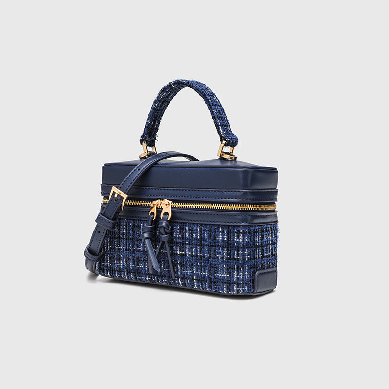 Women's Little Style Woollen Cloth Box Hard Fashion Bags
