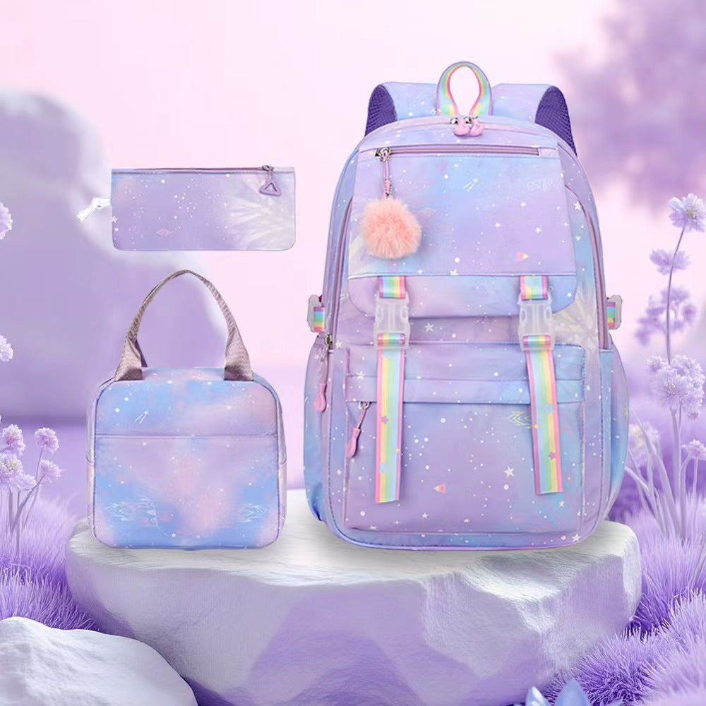 Korean Style Cartoon Three-piece Lunch Drawing Primary School Bag