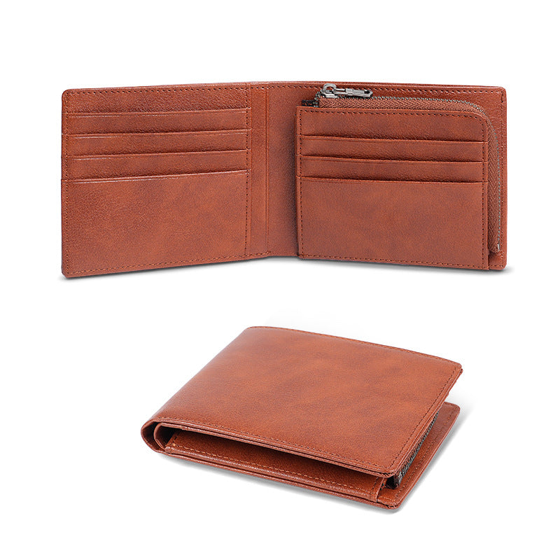 Men's Bifold Lychee Pattern Multiple Slots With Pocket Bags