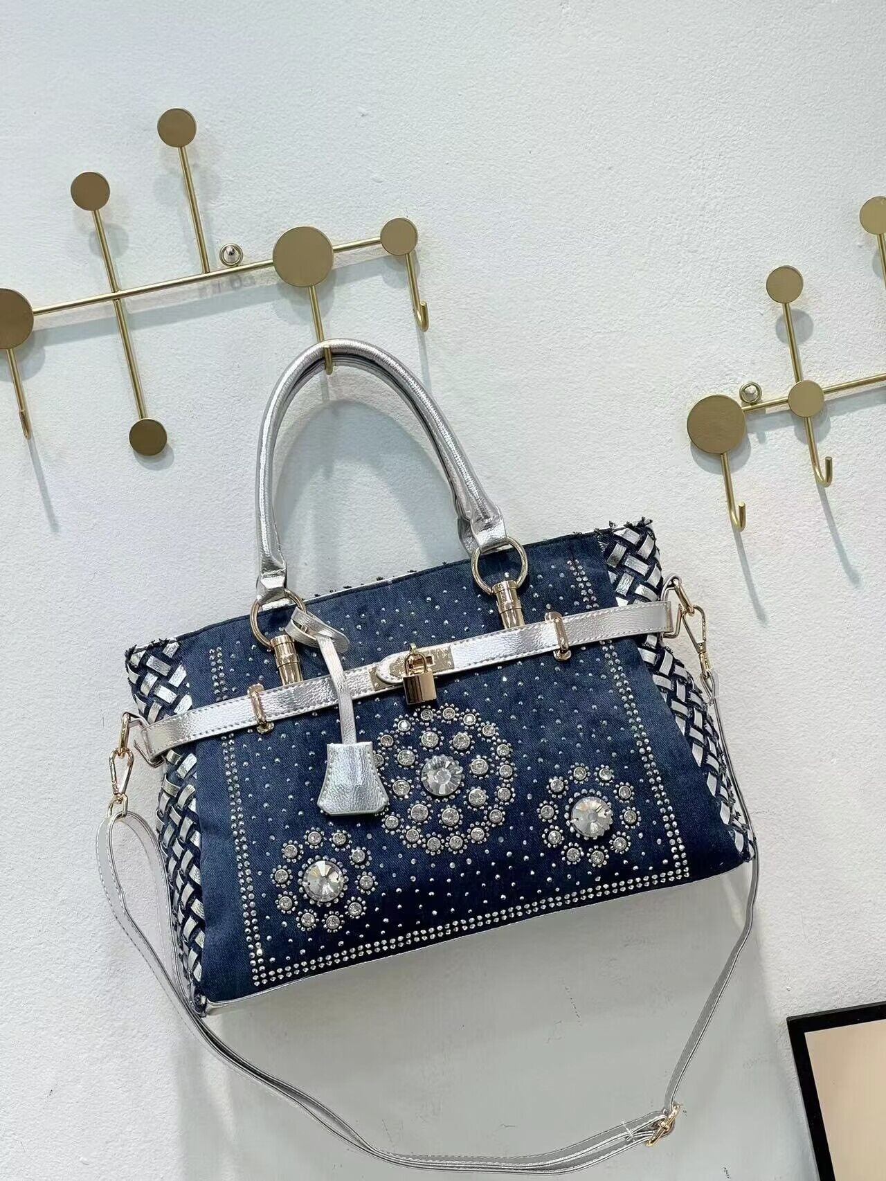 Women's Rivet Jean Portable Trendy Fashion Joker Women's Handbag