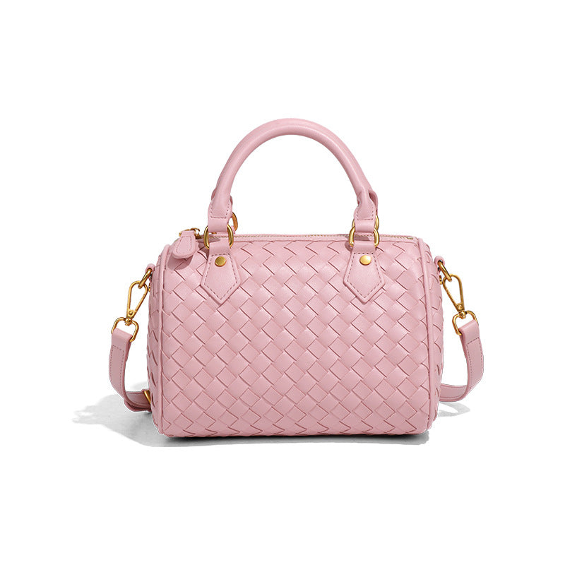 Women's Chessboard Plaid Portable Boston Pillow Fashion Women's Handbag