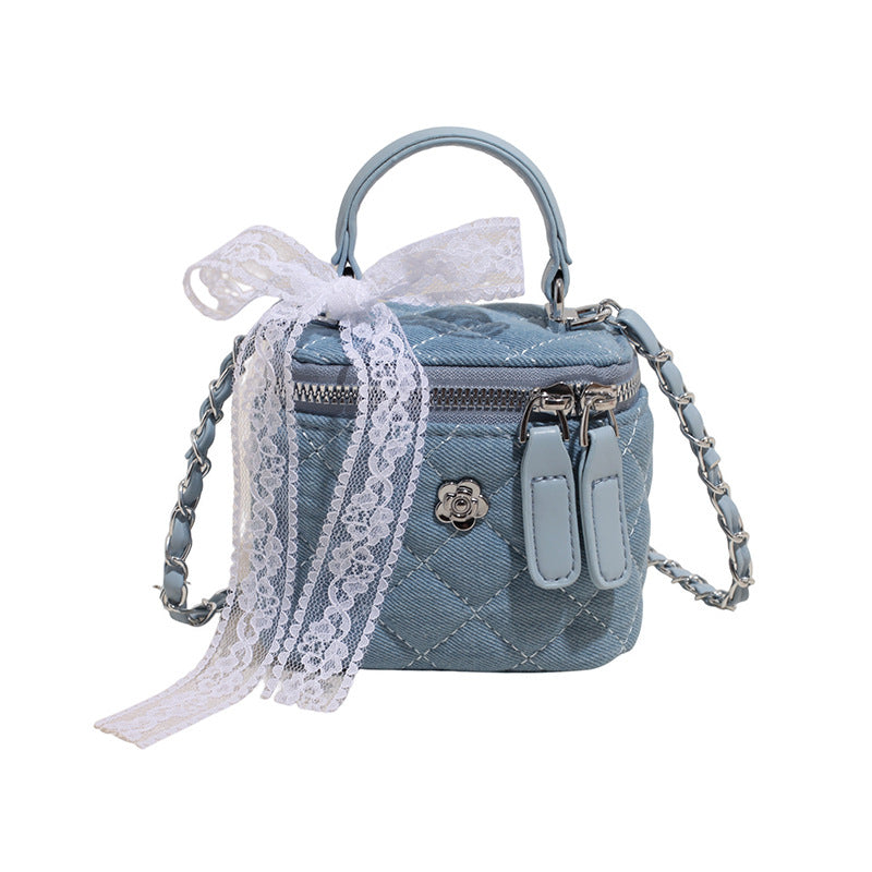 Women's Embroidered Korean Fashion Lace Portable Box Temperament Shoulder Bags