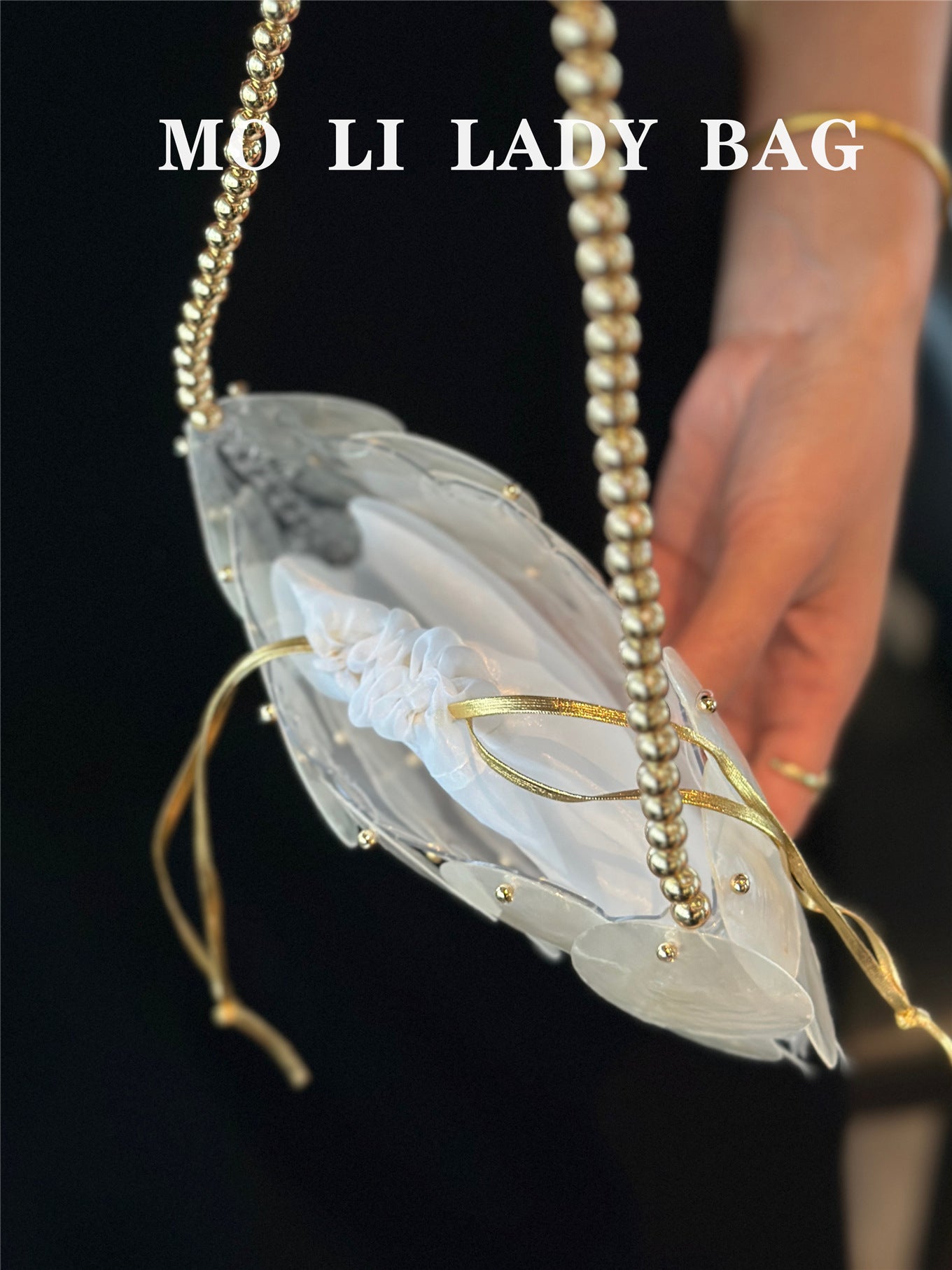 Seaside Holiday Shell Hand-woven Pearl Banquet Mobile Dinner Bag