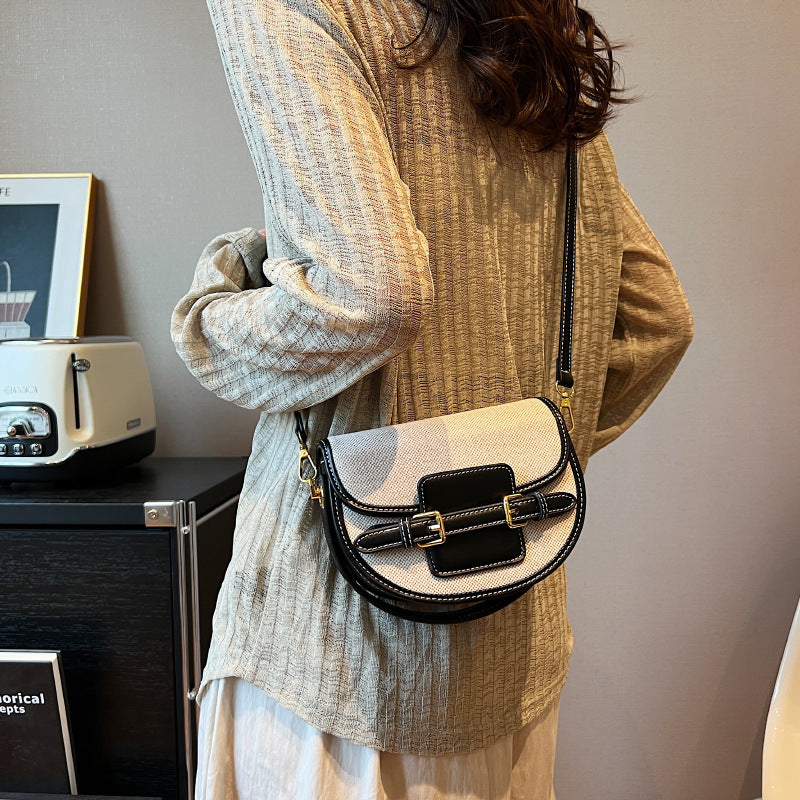 Women's Design Saddle Color Matching Fashion Advanced Women's Messenger Bag