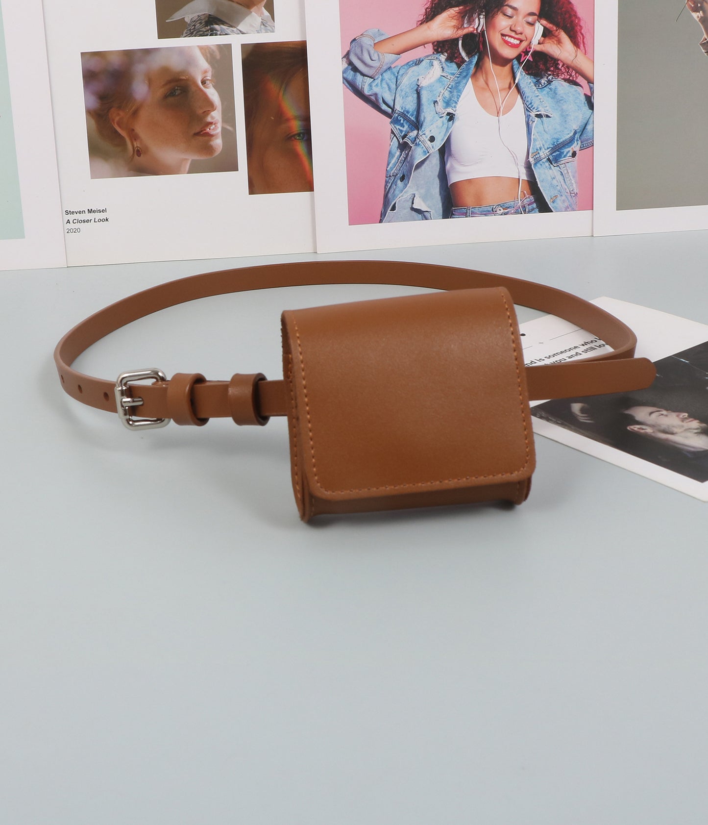 Leather Popular Steamed Bun With Can Hold Earphone Women's Chest Bag, Fanny Pack