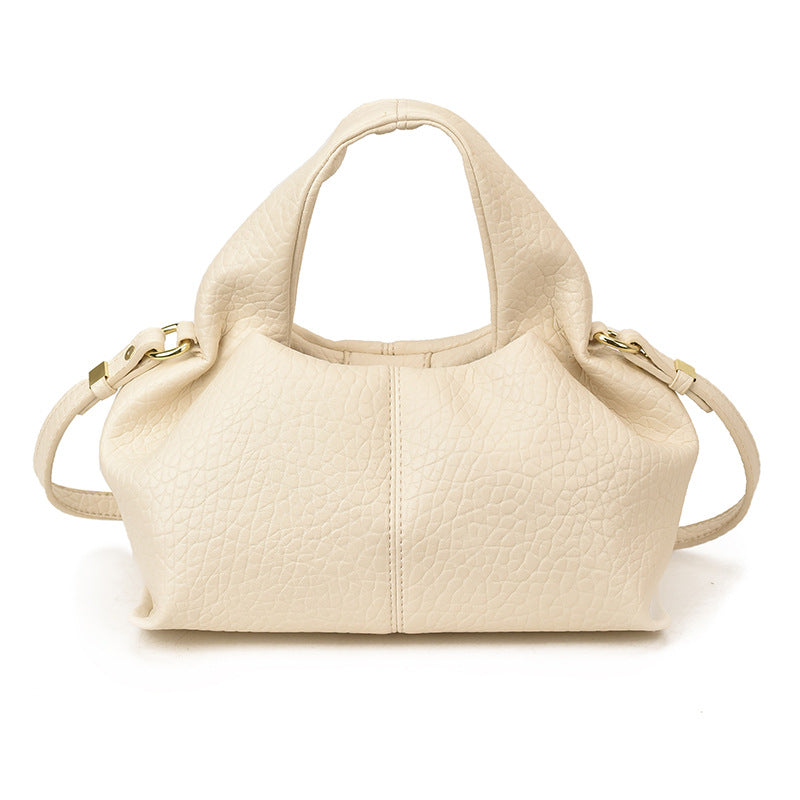 Women's Popular Winter Vintage Lychee Pattern Simple Small Square Bag