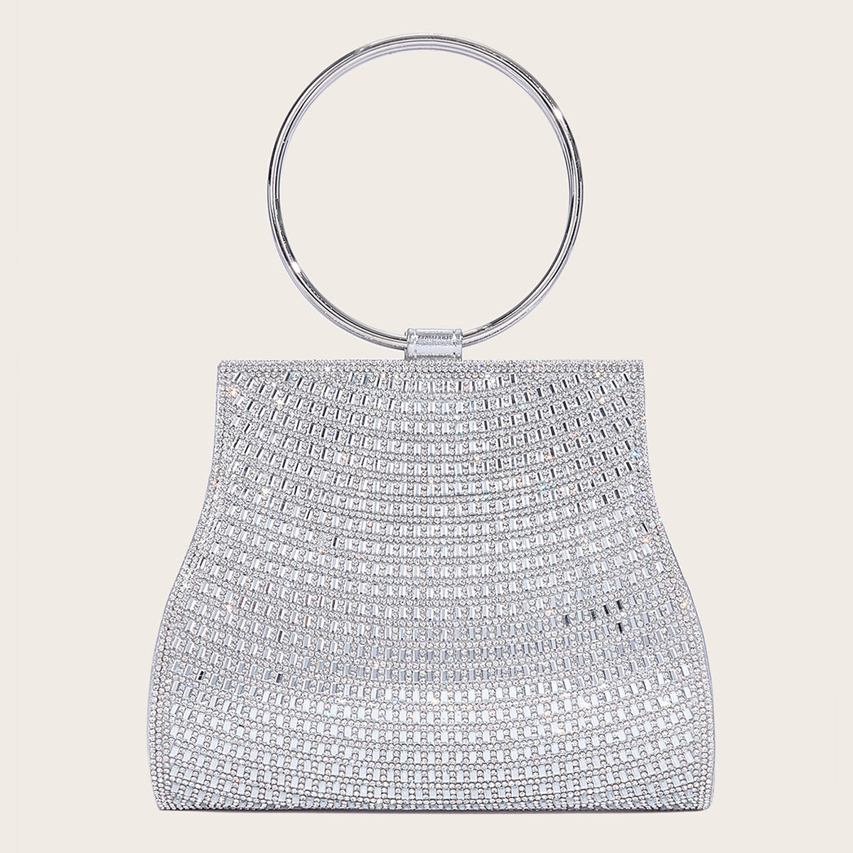 Women's Crystal Chain Magnetic Snap Golden Trendy Dinner Bag
