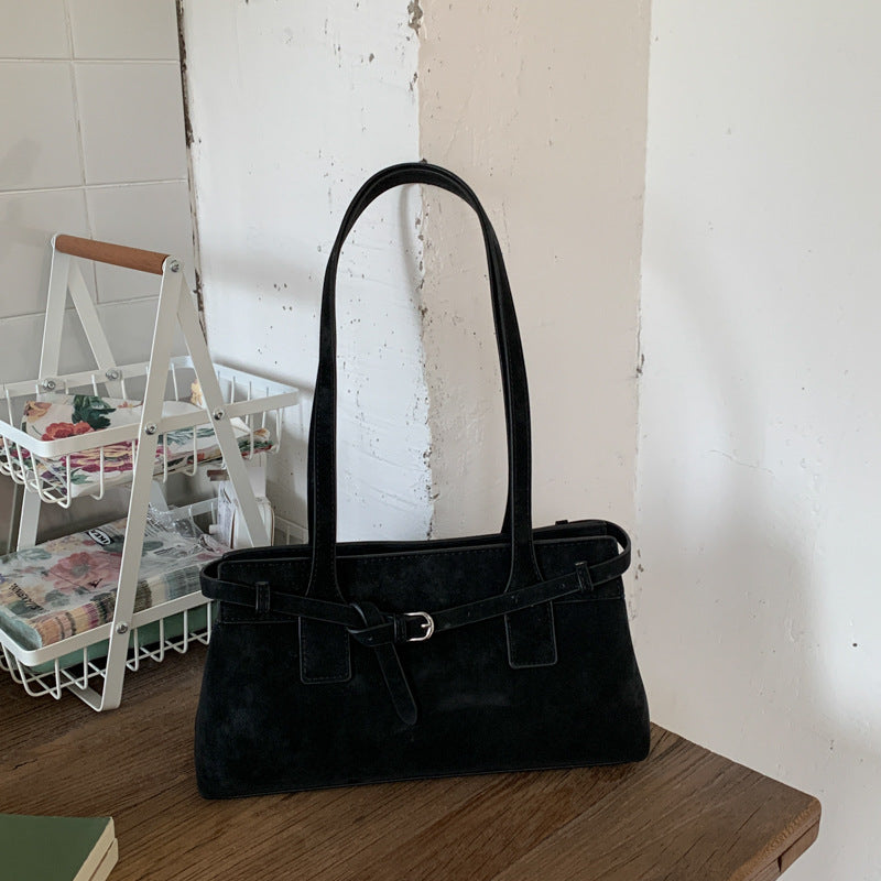 Women's Retro Suede Portable For Commute Minimalist Women's Messenger Bag