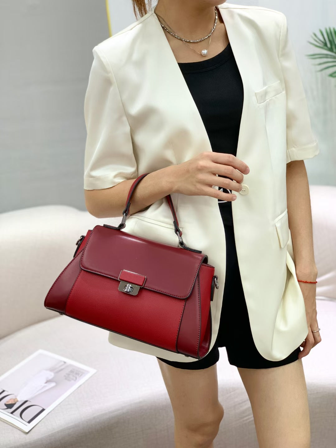 Women's Print Portable Urban Simple Color Matching Women's Shoulder Bag