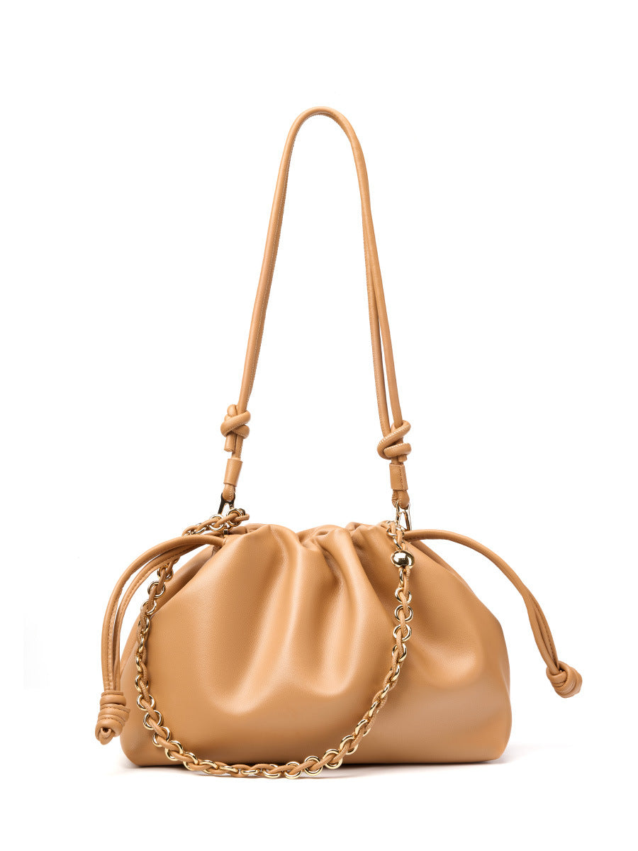 Women's Cowhide Large Capacity Portable Commuter High-grade Genuine Leather Dumpling Bags