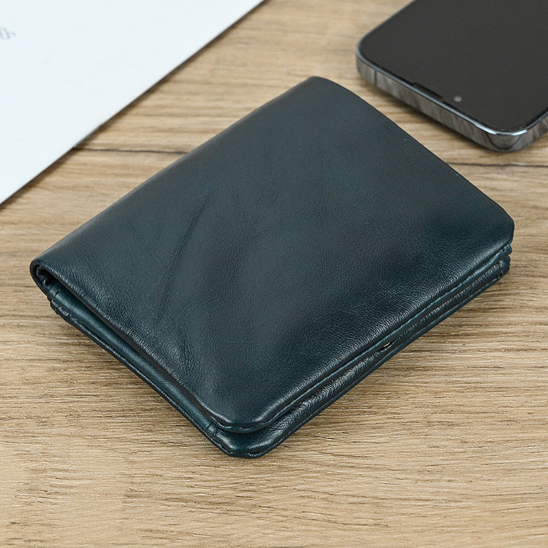 Women's & Men's Genuine Leather Two Fold Multi Slots Men's Wallet