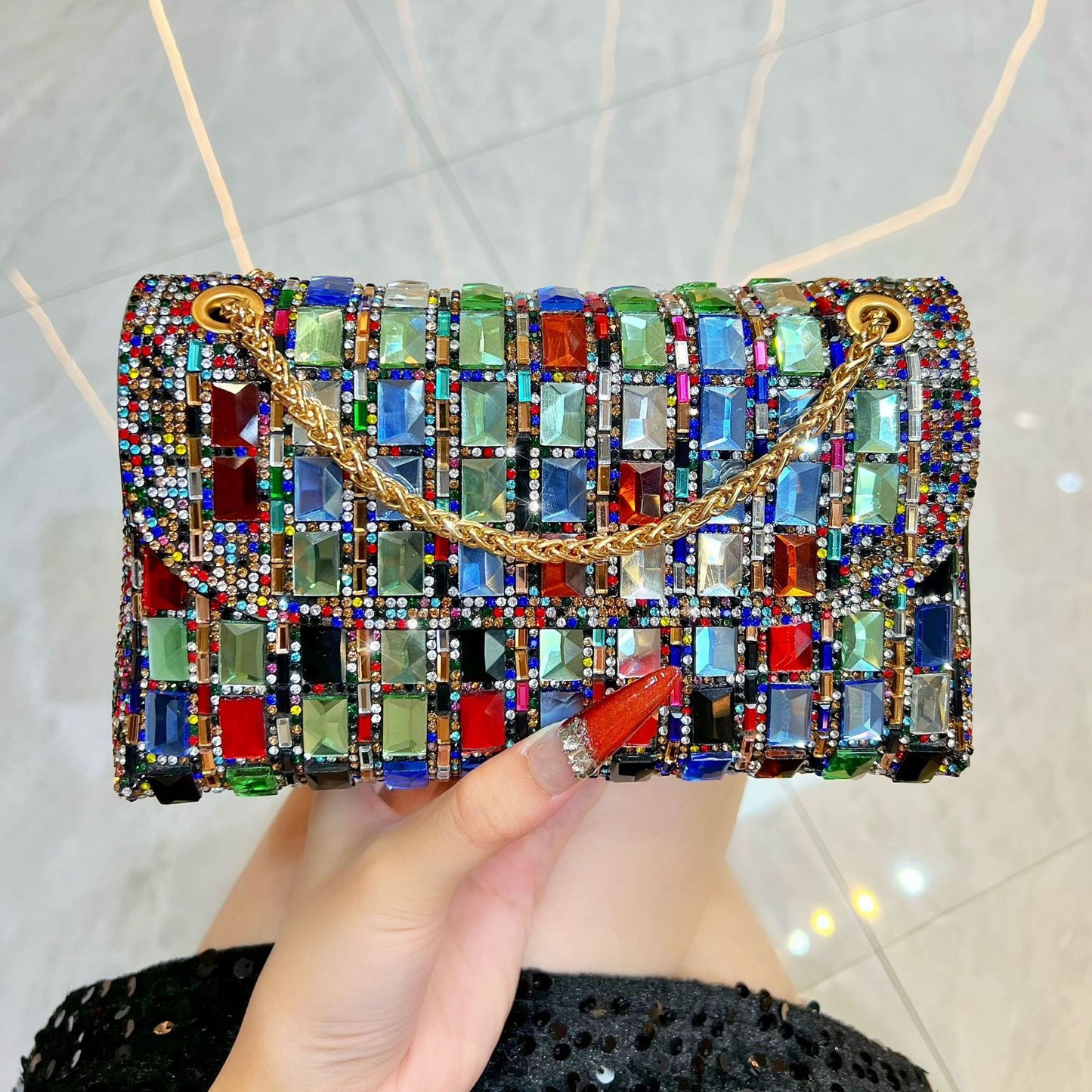 Women's Fashion Diamond Hand Exquisite Underarm Dinner Bag