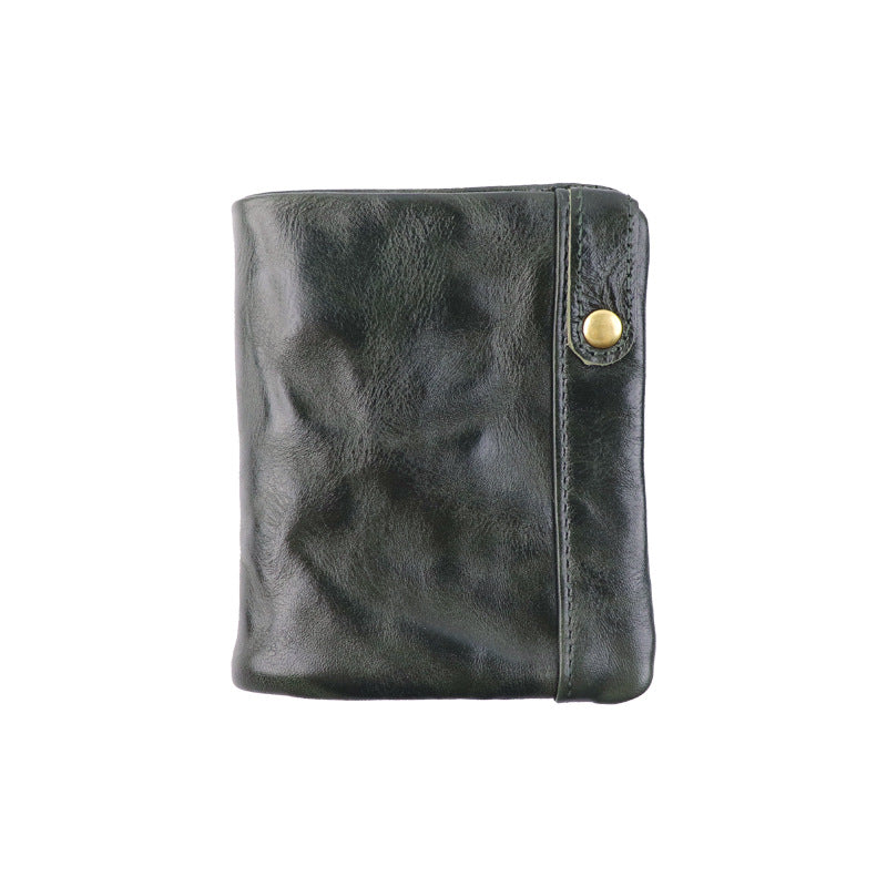 Women's Tanning Leather Classic Short For Handmade Genuine Multiple Slots Card Holder
