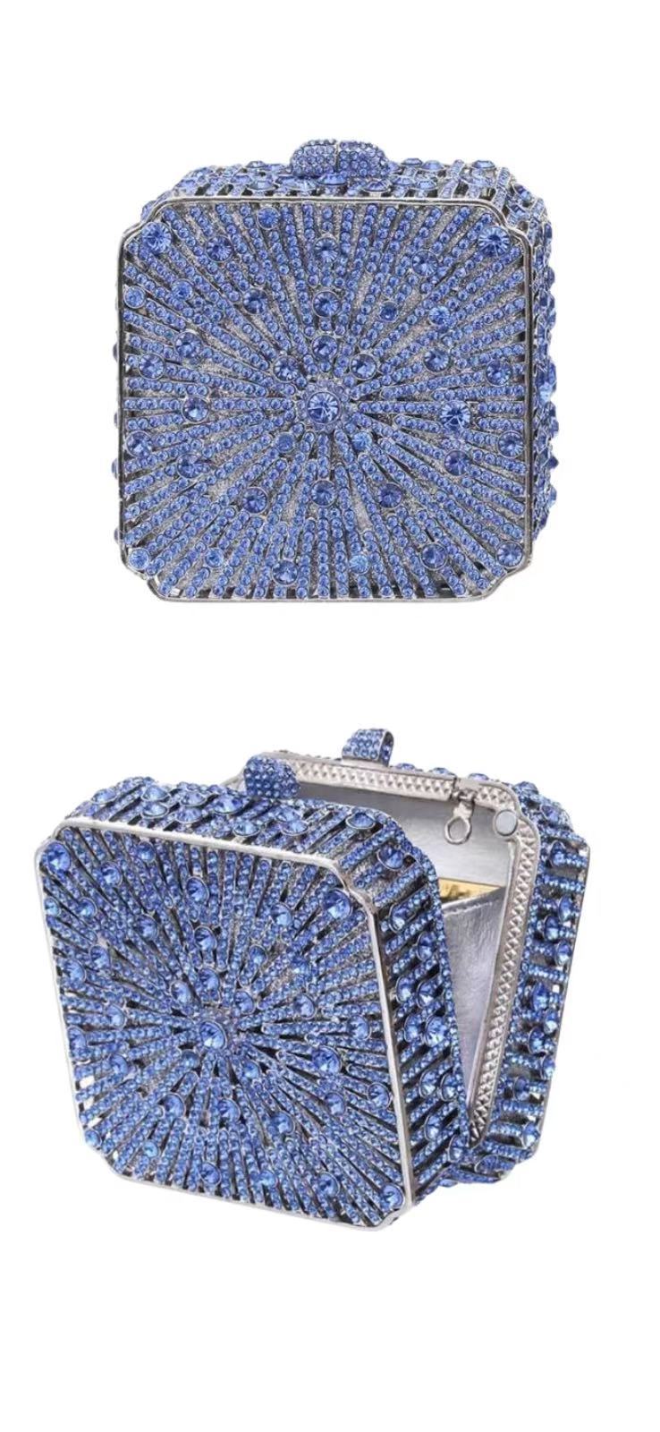 Women's Wedding Full Diamond Cheongsam Hand-held Box Dinner Bag