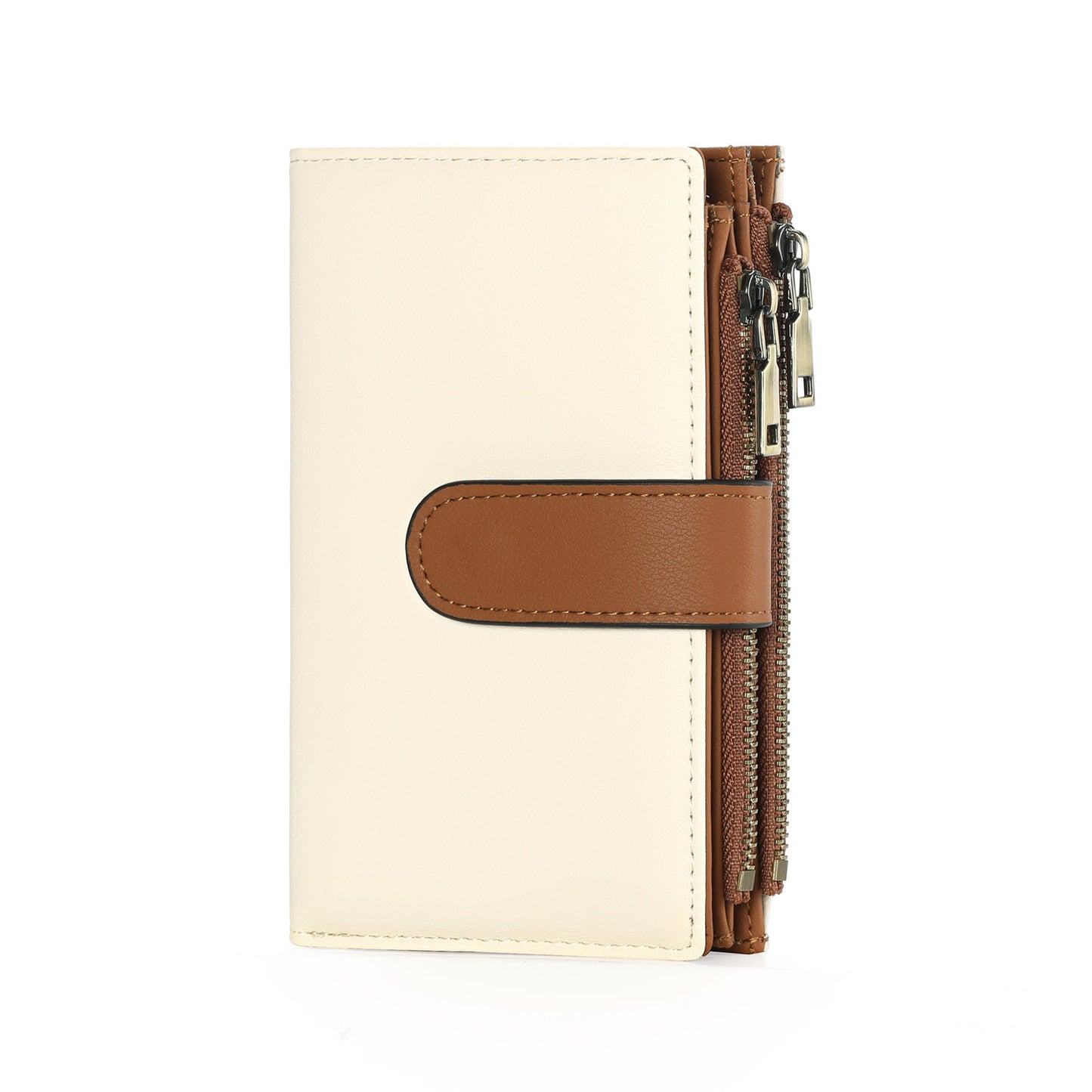 Women's Short Retro Leather Tri Fold Ladies Wallet
