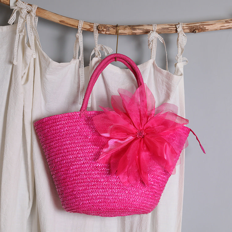 Women's Simple Straw Pastoral Style Beach Vacation Women's Handbag
