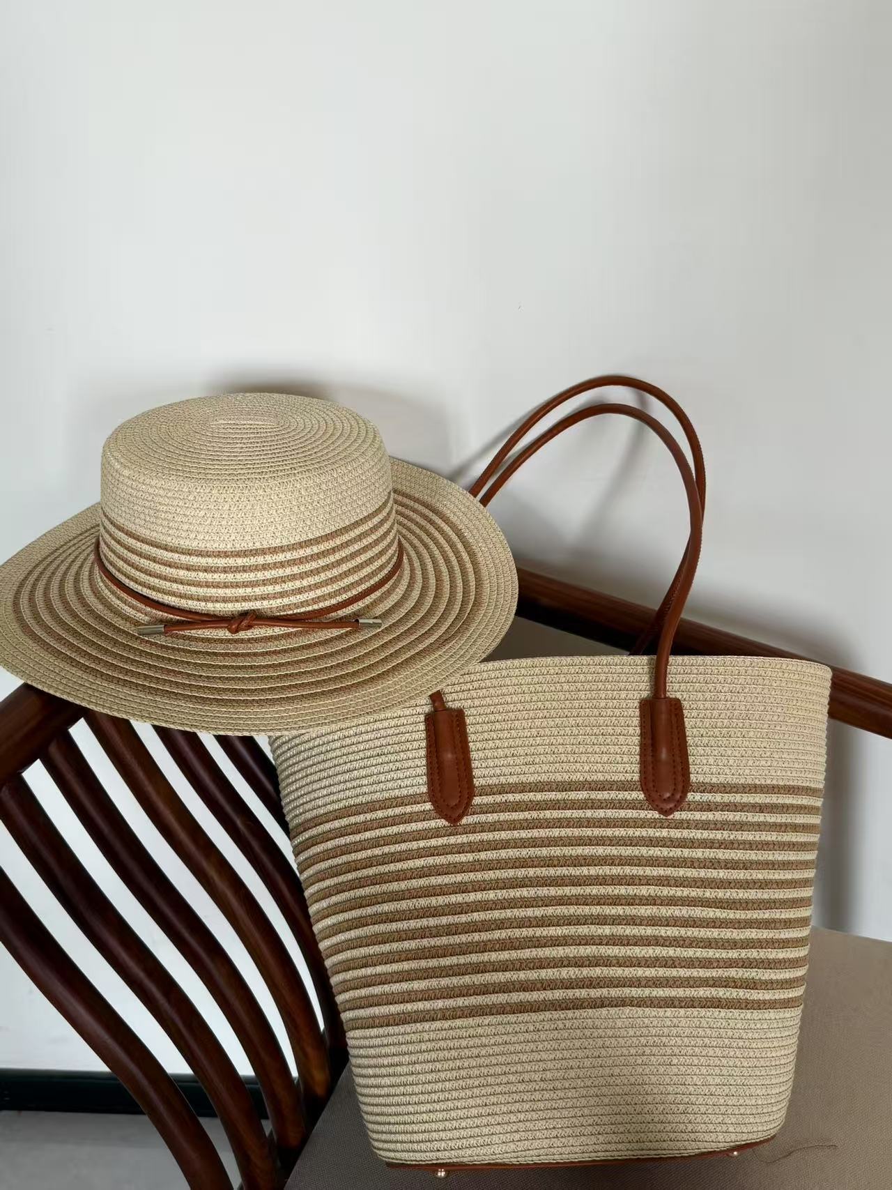 Large Capacity Straw Woven Sun Protection Hat Women's Shoulder Bag