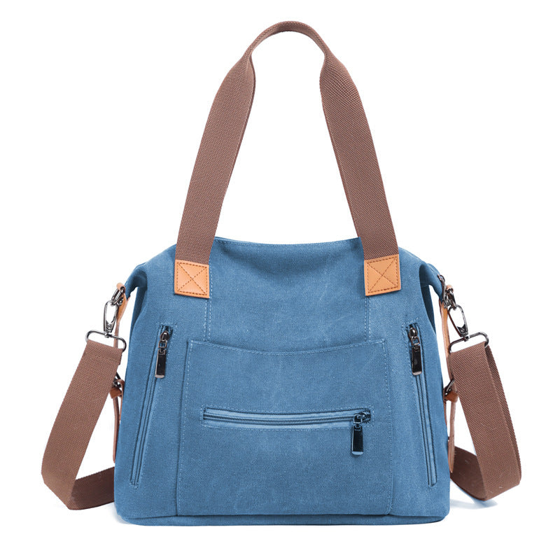Women's Spring Simple Fashion Large Capacity Canvas Trendy Shoulder Bags