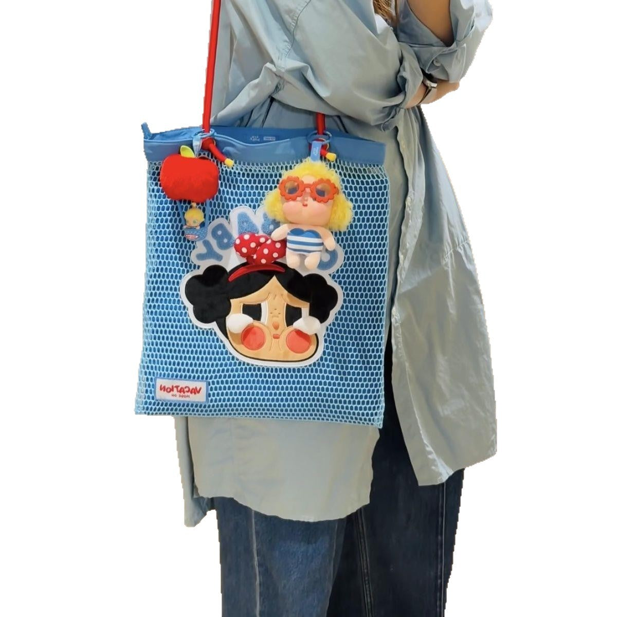 Crying Blue Net Storage Large Capacity Lightweight Fashion Women's Shoulder Bag