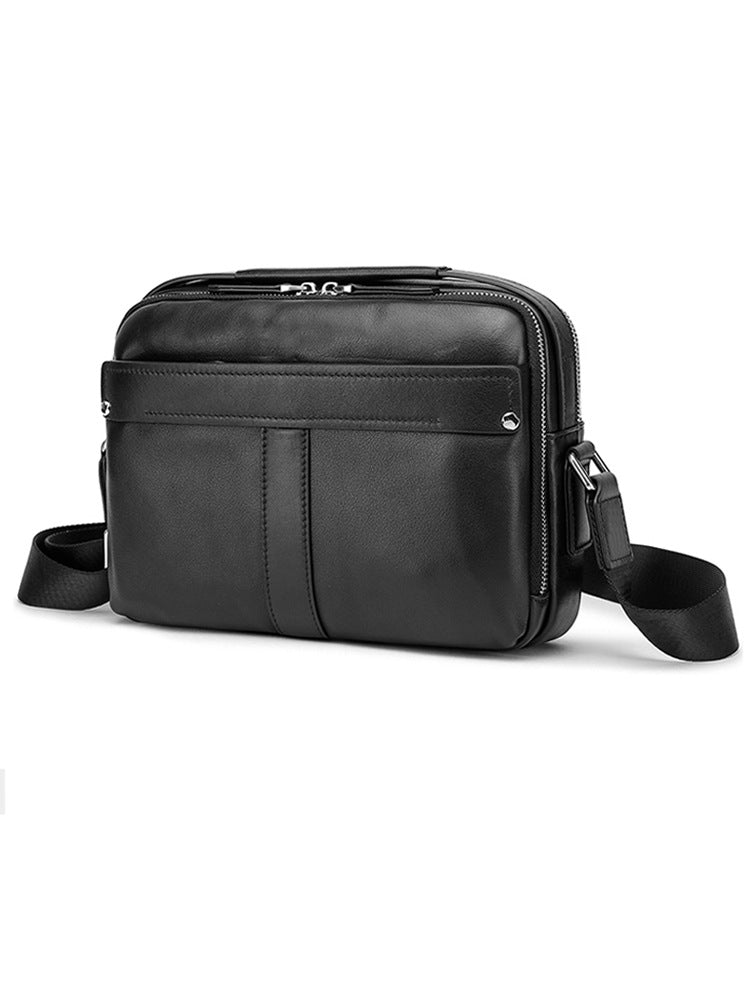 Men's Genuine Leather Large Capacity Horizontal Business Commuter Waterproof Men's Shoulder Bag
