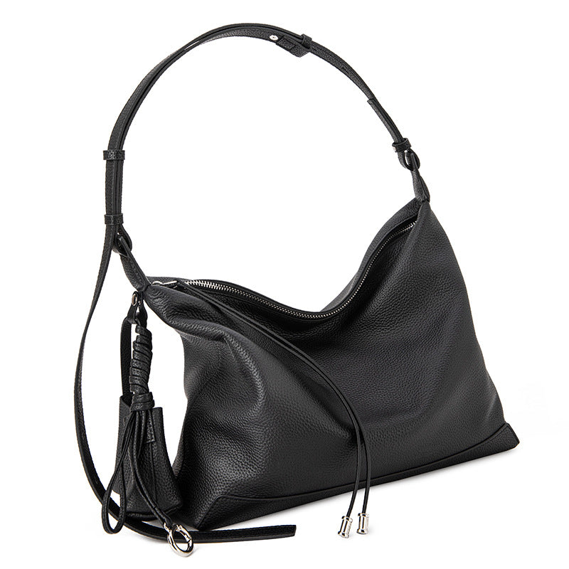 Women's Large Capacity Genuine Leather Retro Underarm Women's Shoulder Bag