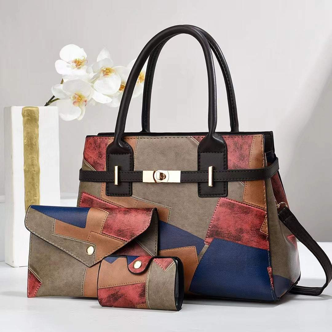 Women's Commuter Portable Large Capacity Trendy Fashion Three-piece Bags