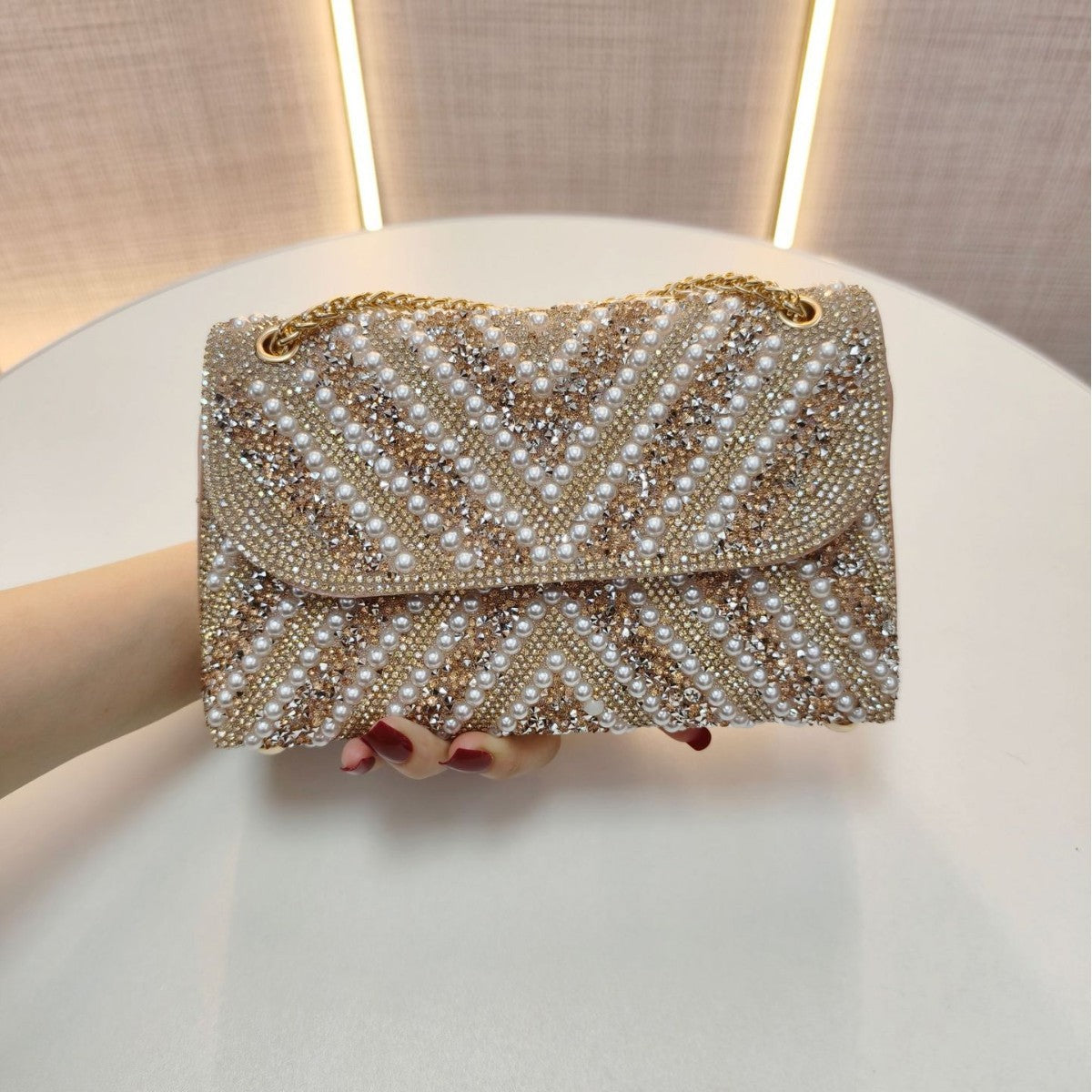 Pearl Banquet Elegant Clutch Hand Wedding Dinner Bag