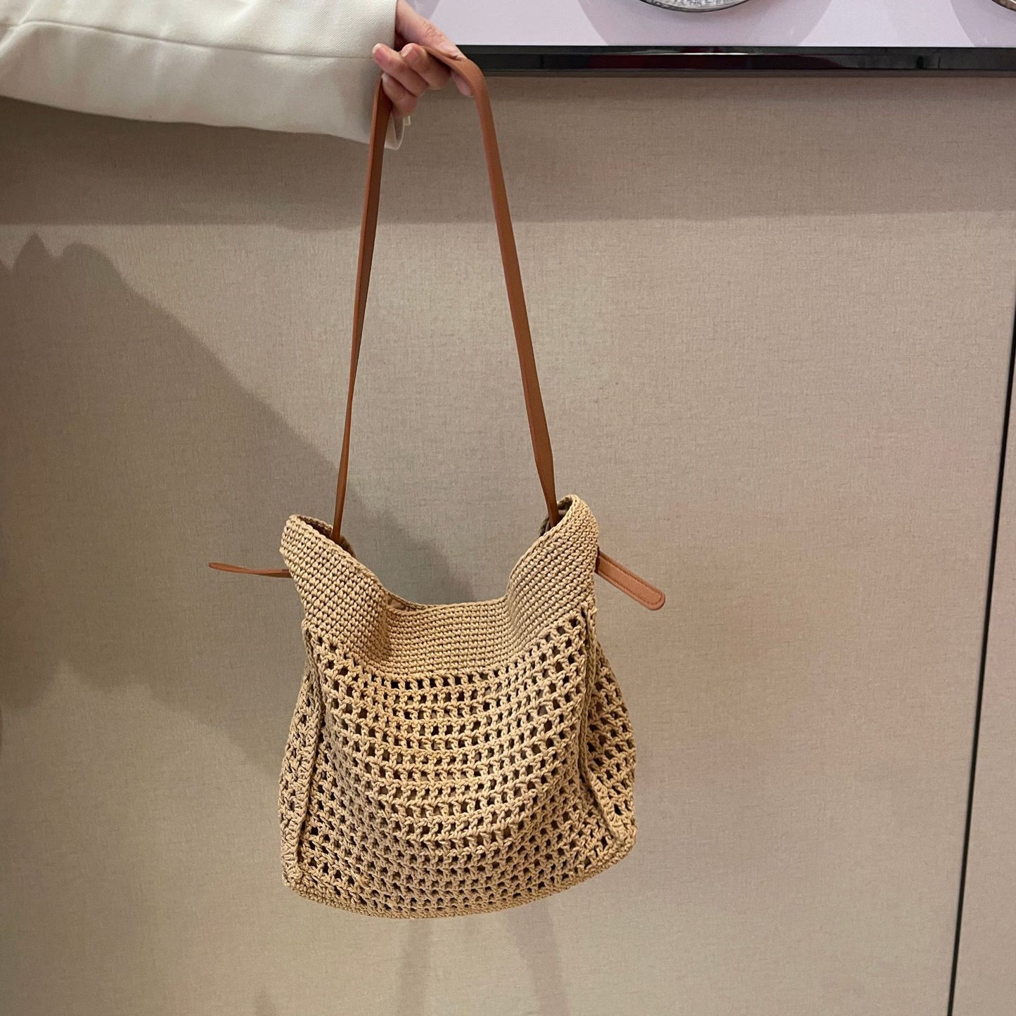 Women's Seaside Vacation Beach French Lazy Style Simple Women's Shoulder Bag