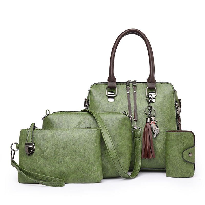 Unique Women's Retro Mother Oil Leather Bags
